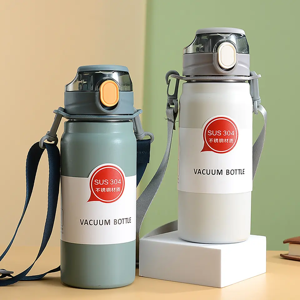 Water Bottle for Children Stainless Steel Straw Thermos Bottle 800ml - Image 3