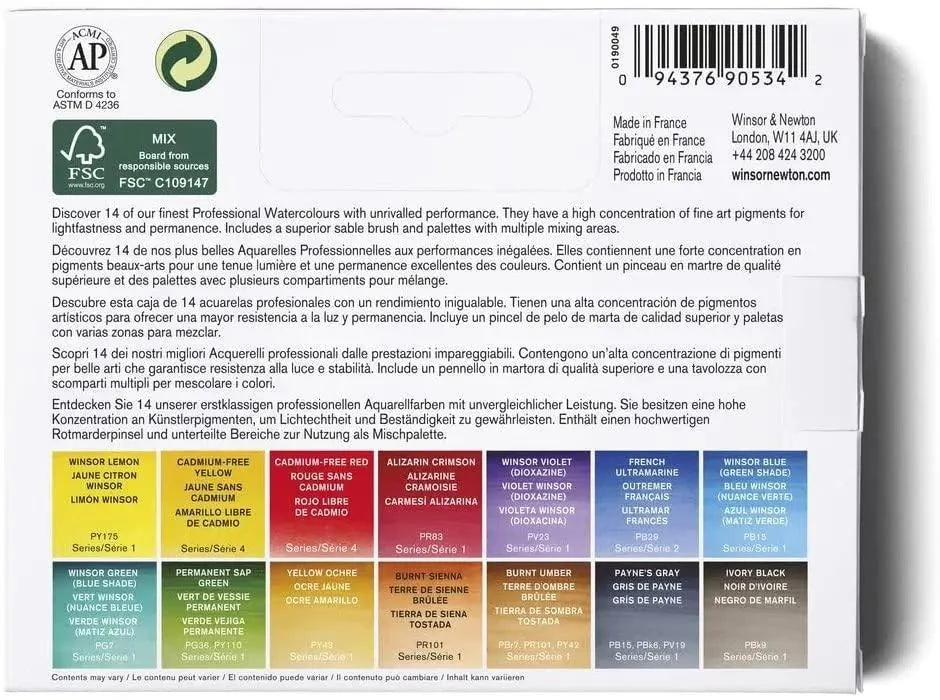 Winsor & Newton Professional Water Color Compact Set, 14 Half Pans - Image 5