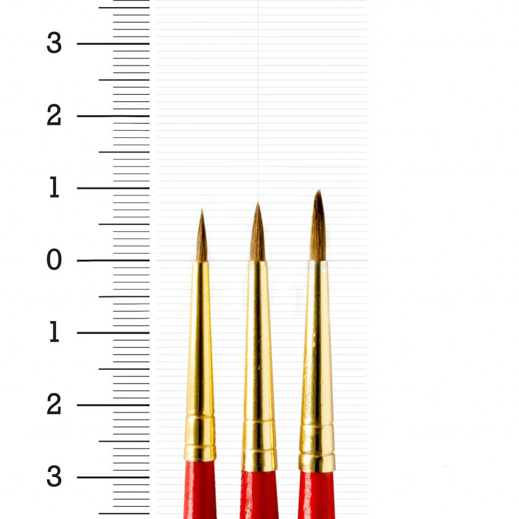 Winsor & Newton Pure Red Sablee Value Pack Set of 3 Brushes - Image 3