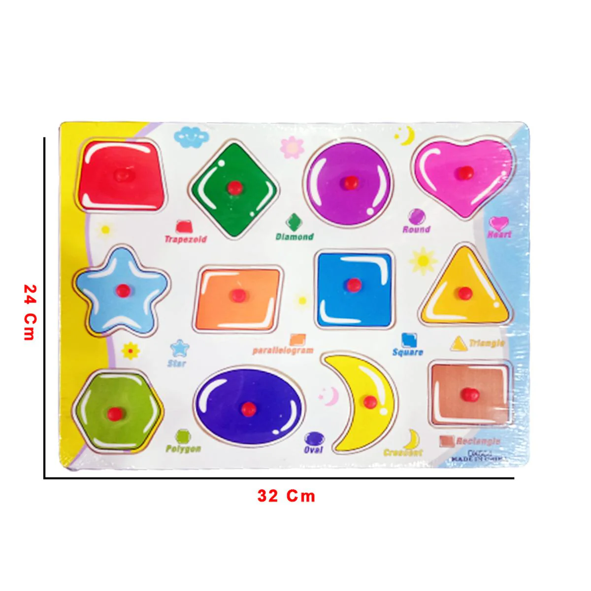 Wooden Educational Puzzle Shapes Plate