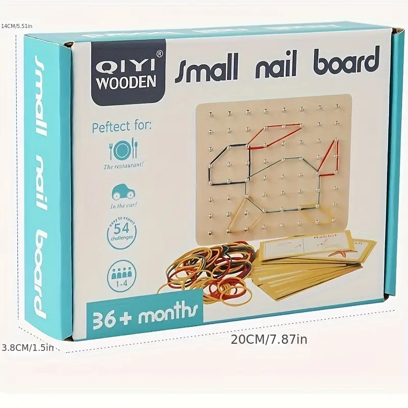 Wooden Montessori Geometry Creative Peg Board - Image 6