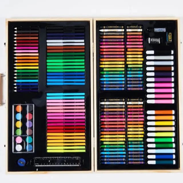 Wooden Painting Arts & Craft Drawing Color Kit 180pcs for Kids - Image 3