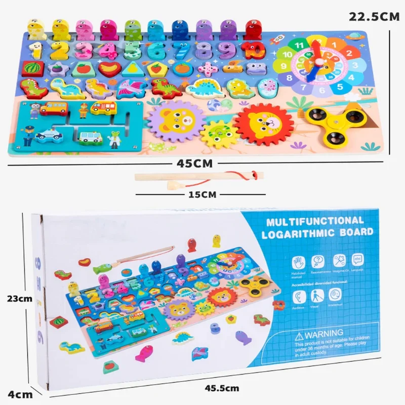 Wooden Toy 8 in 1 Matching Board - Image 3
