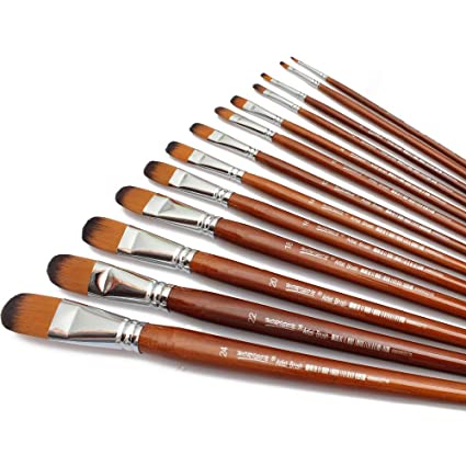 Worison Professional Synthetic Filbert Tip Paint Brushes Pack of 13 - Image 3